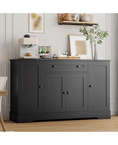 Gaomon Modern Wooden Sideboard Buffet Cabinet with Drawer, 4 Doors and Storage Shelves
