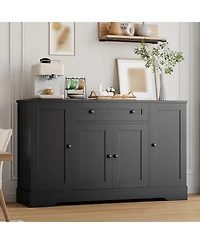 Gaomon Modern Wooden Sideboard Buffet Cabinet with Drawer, 4 Doors and Storage Shelves