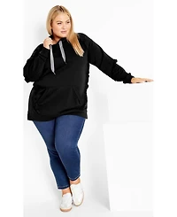 Avenue Women's Frill Plain Hoodie