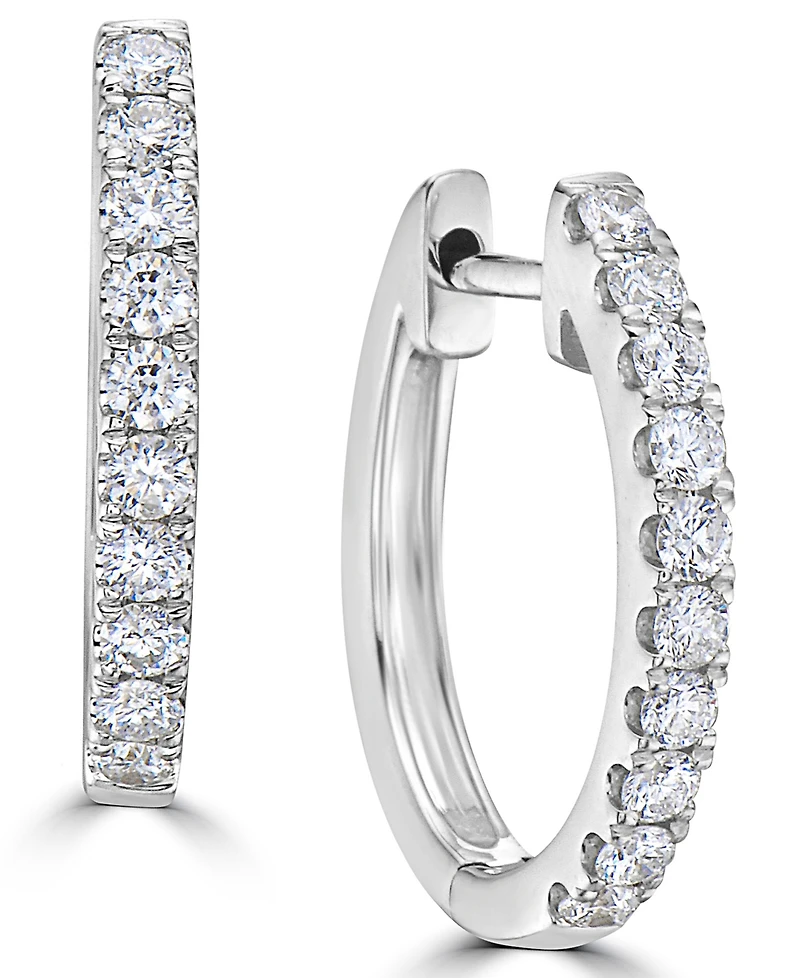 Macy's Diamond Hoop Earrings (1/2 ct. t.w.) in 14K Yellow Gold (also in 14K White Gold)