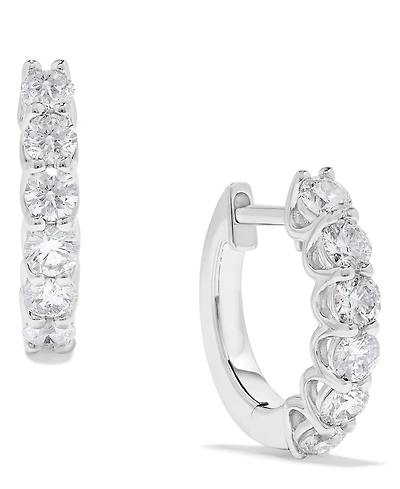 Macy's Diamond Hoop Earrings (1 ct. t.w.) in 14k White Gold