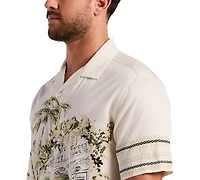Cubavera Men's Scenic Border Printed Shirt