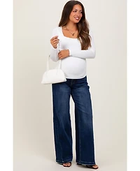 Pinkblush Maternity Navy Baggy Wide Leg Jeans