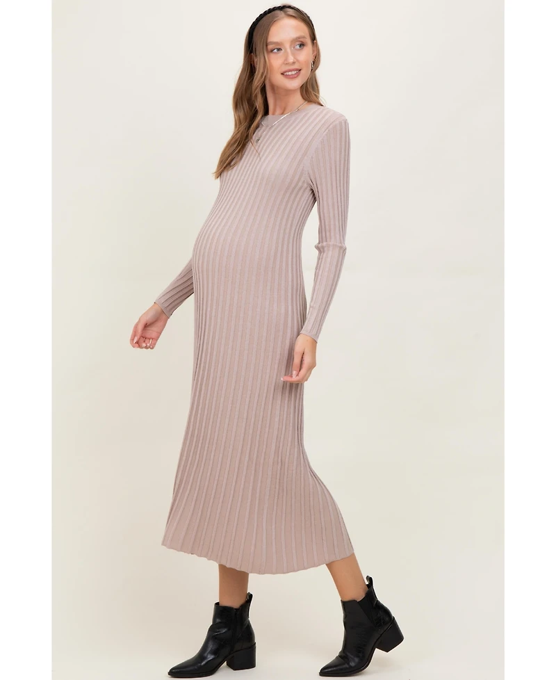 Pinkblush Maternity Thick Ribbed Knit Maxi Sweater Dress