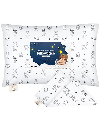 KeaBabies Toddler Pillowcase for 14X20 Pillow, Organic Pillow Case, Travel Case Cover