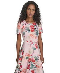 Calvin Klein Women's Short-Sleeve Printed Midi Dress