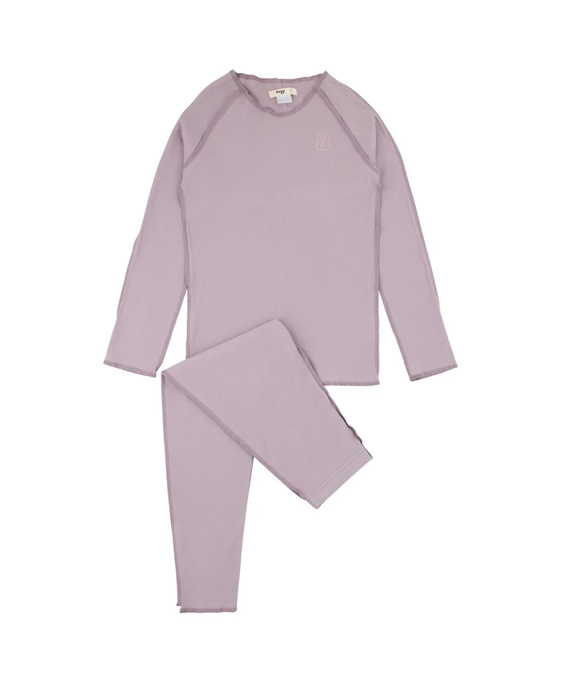 NoggiWear Little Girls Ribbed Loungewear Set