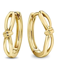 Devata Love Knot Hoop Earrings in 14K Gold, approx. 2.3 grams.