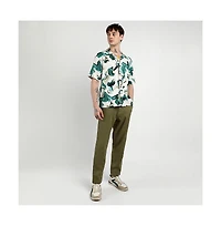 Campus Sutra Men's Emerald Green Oversized Swirl Strokes Shirt