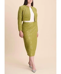 Eloquii Women's Sequin Tweed Jacket