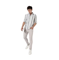 Campus Sutra Men's Multitrack Striped Button Up Shirt