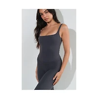 Vitality Women's Plus Sizes Cloud Ii Scoop Tank Top with Adjustable Straps and Built-In Bra