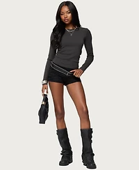 Edikted Women's Daphne Ribbed Long Sleeve T Shirt