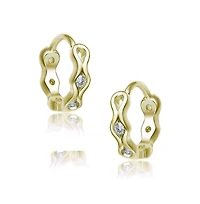 GiGiGirl Lovely Sterling Silver Cubic Zirconia Small Round Hoop Earrings