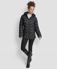 Dkny Women's Chevron-Quilted Full-Zip Puffer Jacket