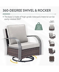 Gymojoy SteelCurve 2-Person Pe Wicker Patio Swivel Chair Outdoor Glider with CushionGuard Olefin Cushion