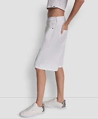 Dkny Jeans Women's High Rise Relaxed Cotton Denim Bermuda Shorts