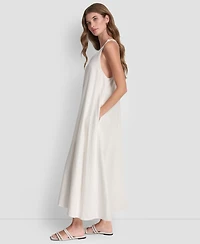 Dkny Jeans Women's Knotted Strap V-Neck A-Line Dress