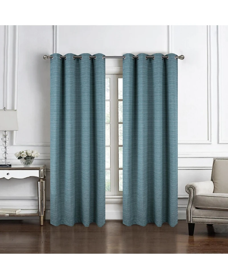 Rt Designer Collection Kensington Jacquard Foam Backed Luxurious Decorative Grommet Curtain Panel 54" x 84" Wedge