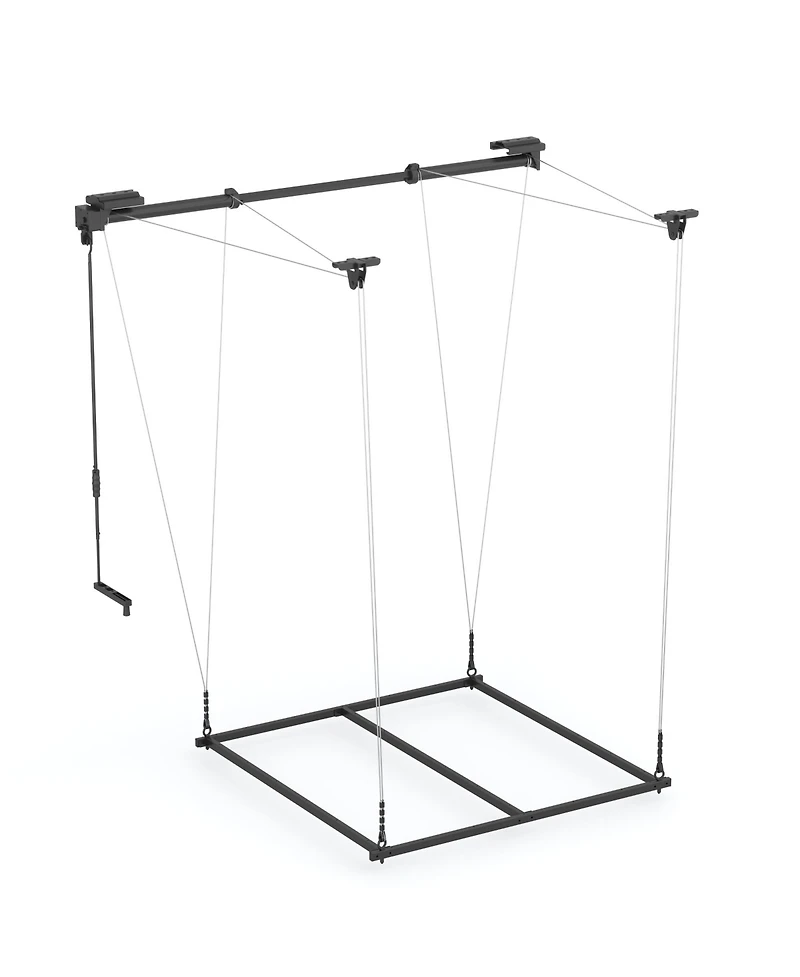 Fleximounts GL2FB-e – 4×4 Ft Garage Lifting Storage Rack, Frame-only (Black)