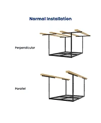 FlexiMounts Ohk Series 36 in W × 48 in D Ceiling-Mounted Overhead Garage Storage Rack – Model OHK34B-e
