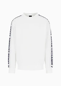 A|X Armani Exchange Men's Jacquard Logo Sleeve Crewneck Sweatshirt