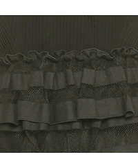 Pre-Owned Salvatore Ferragamo Women's Black Ruffled Sleeveless Long Dress