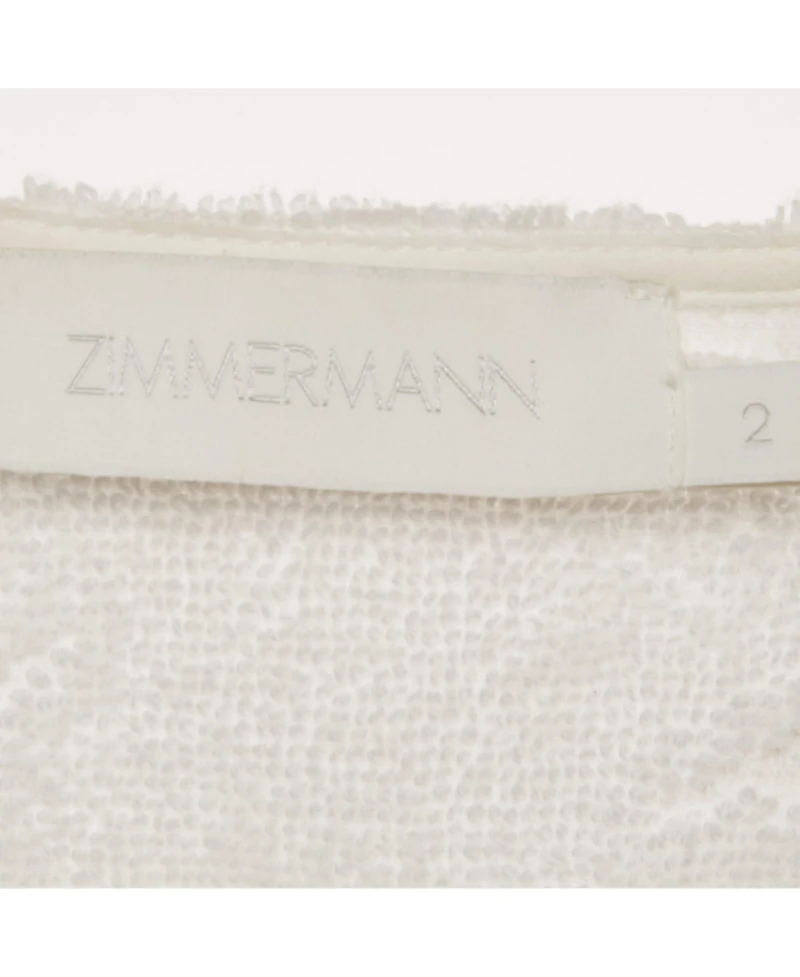 Pre-Owned Zimmermann Women's Palm Tree Terry Cotton Fringed Crop Top