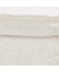 Pre-Owned Zimmermann Women's Palm Tree Terry Cotton Fringed Crop Top