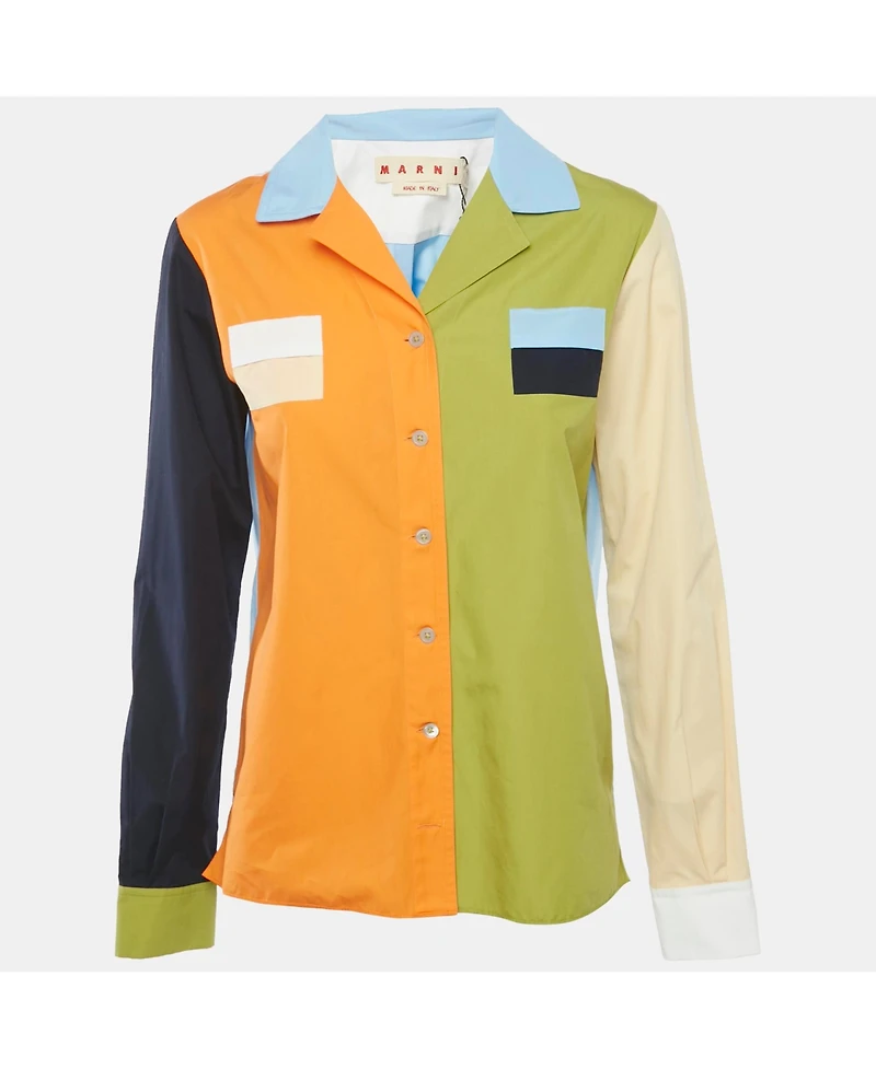 Pre-Owned Marni Women's Colorblocked Cotton Long Sleeve Shirt