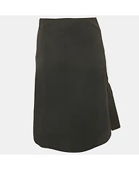 Pre-Owned Marni Women's Black Cotton Blend Pleated Knee Length Skirt