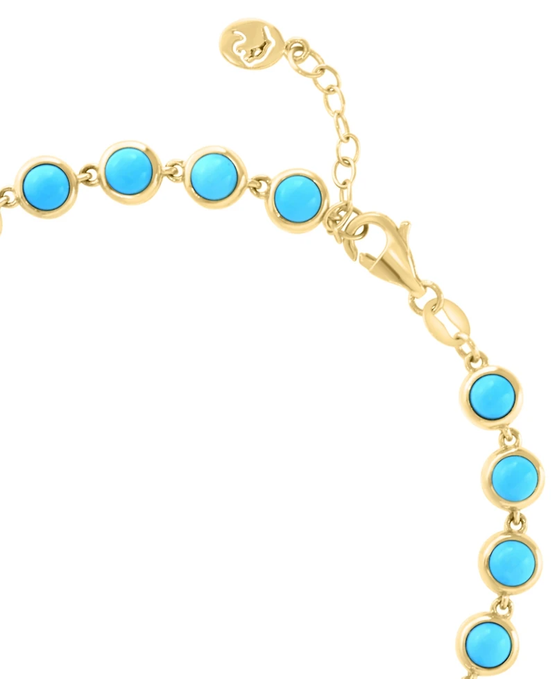 Effy Collection Turquoise Bracelet in 14k Yellow Gold Over Silver