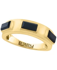 Effy Collection Onyx Ring in 14k Yellow Gold Over Silver