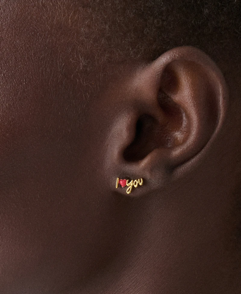 kate spade new york Enamel "I Love You" Stud Earrings