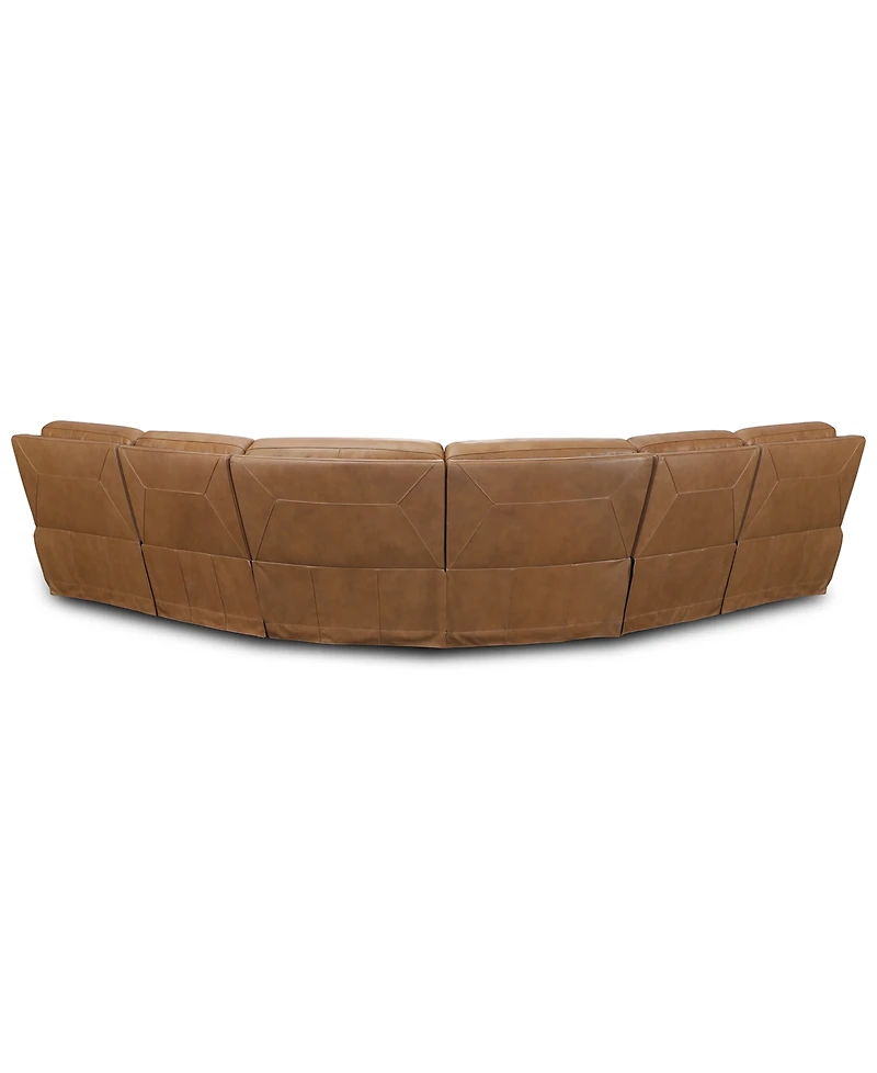 Furniture 6-Pc. Alexandre Leather Sectional with 2 Power Motion Recliners, Exclusively at Macy's