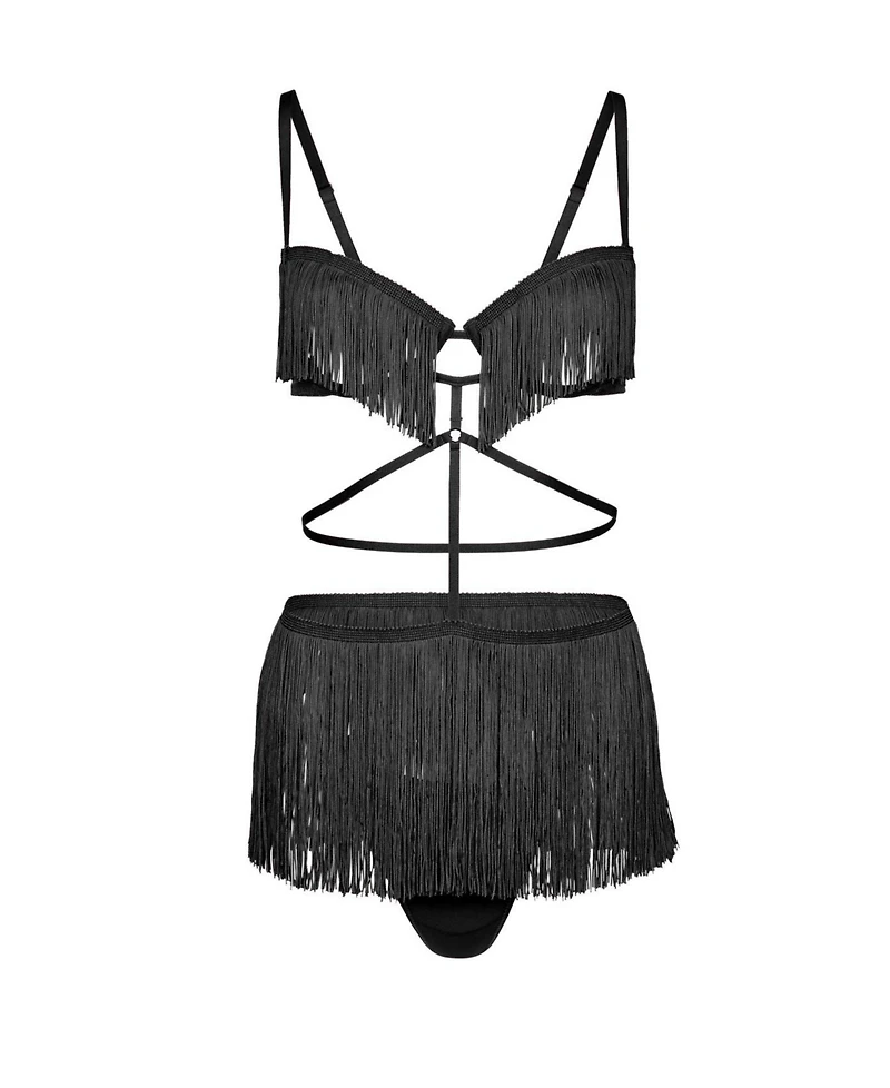 Adore Me Plus Neveah Fringe Playsuit Lingerie