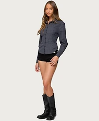 Edikted Women's Lisbet Checkered Button Up Shirt