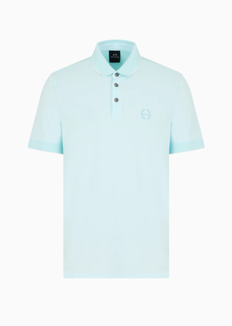 A|X Armani Exchange Men's Slim Fit Two-Tone Short-Sleeve Logo Polo Shirt