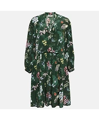 Pre-Owned Zadig & Voltaire Women's Green Resist Print Silk Dress