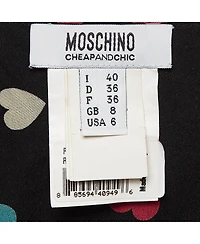Pre-Owned Moschino Women's Cheap And Chic Black Heart Print Silk Maxi Skirt
