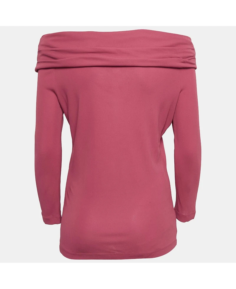 Pre-Owned Moschino Women's Cheap Stretch Knit Off Shoulder Top