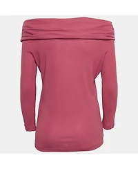 Pre-Owned Moschino Women's Cheap Stretch Knit Off Shoulder Top
