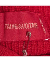 Pre-Owned Zadig & Voltaire Women's Pre-Owned Zadig and Voltaire Red Rib Knit Lace-Up Kassy Lc Sweater