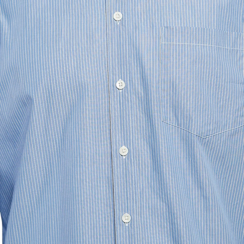 Pre-Owned Zadig & Voltaire Men's Blue Stripe Cotton Button Front Shirt