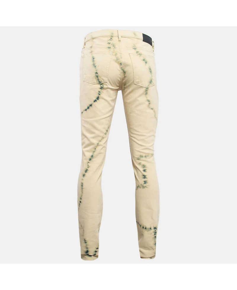 Pre-Owned Zadig & Voltaire Men's Cream Tie Dye Denim David Jeans