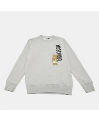 Pre-Owned Moschino Women's Teen Grey Teddy Print Cotton Crewneck Sweatshirt