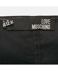 Pre-Owned Love Moschino Women's Black Cotton Metal Embellished Short Dress