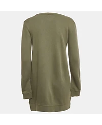 Pre-Owned Zadig & Voltaire Women's Sage Green Skull Embellished Cotton Anael Tunic Sweater