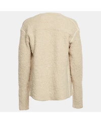 Pre-Owned Zadig & Voltaire Women's Cream Boucle Open Front Daphnee Cardigan