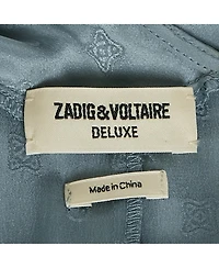 Pre-Owned Zadig & Voltaire Women's Slate Blue Patterned Silk High Low Maxi Dress